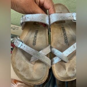 Birkenstock Metallic Silver Sandals